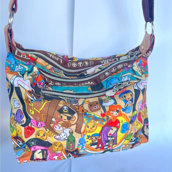 LEEMA Pirate Cartoon Bag Colorful Zipper Asian Cartoons Print Crossbody Purse - Picture 1 of 9